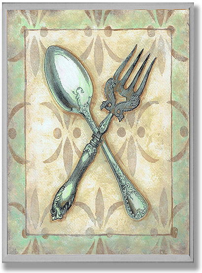 Stupell Home Retro Look Fork Spoon Rectangle Kitchen Wall Plaque