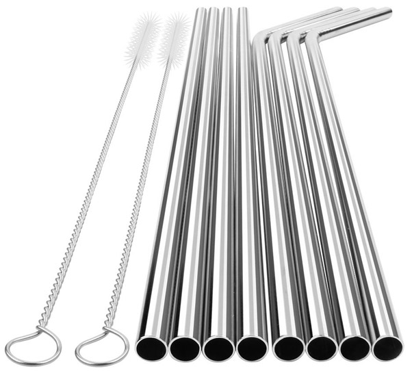 YIHONG Set of 8 Stainless Steel Straws